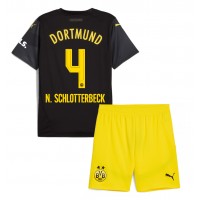 Borussia Dortmund Nico Schlotterbeck #4 Fußballbekleidung Auswärtstrikot Kinder 2024-25 Kurzarm (+ kurze hosen)